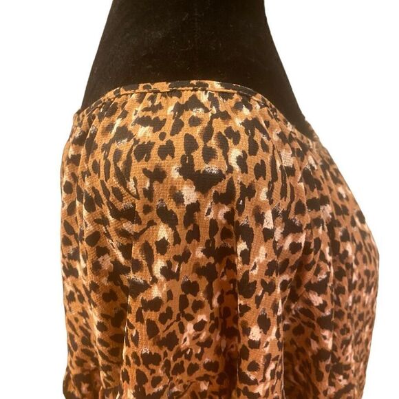 Ava & Viv Leopard Animal Print Long Sleeve Flowy Top Size 2X - Picture 8 of 14
